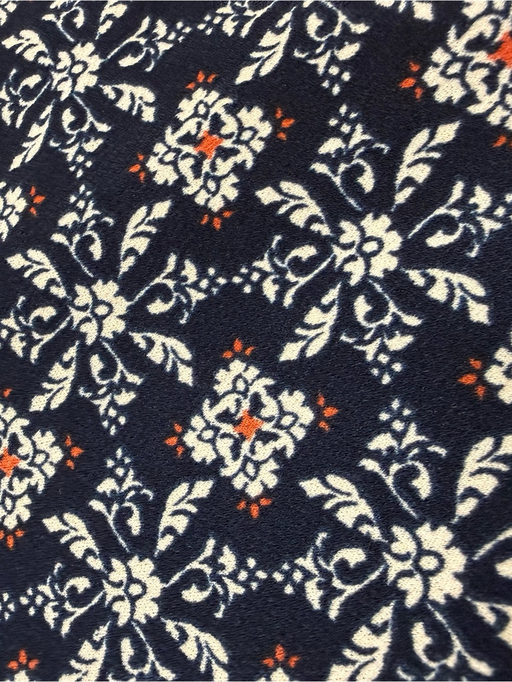 Xhilaration Navy Floral & Paisley Halter Mini Dress with Rust Border - Picture 7 of 8